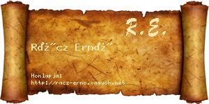Rácz Ernő névjegykártya
