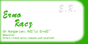erno racz business card